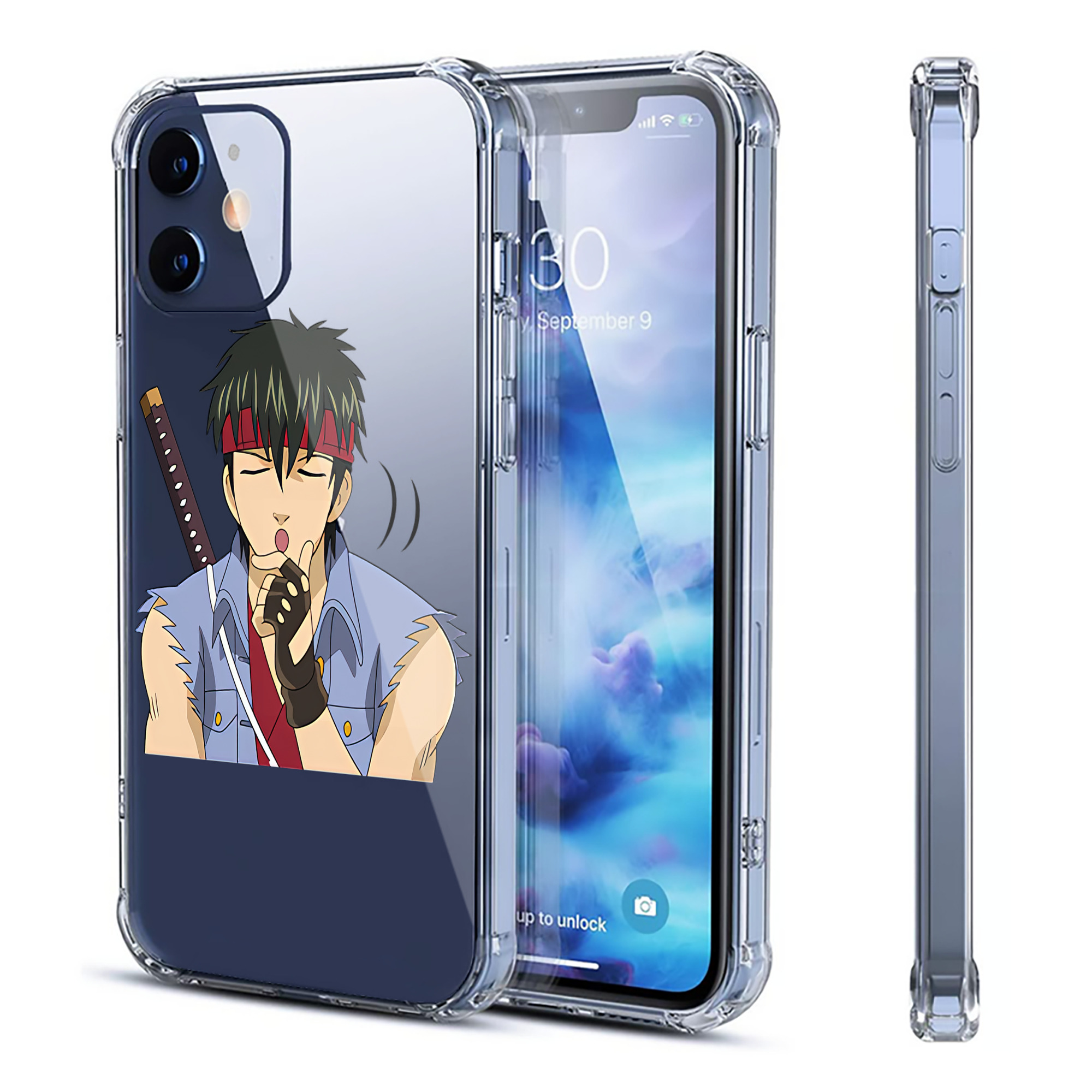 （画像用） ぎんたま 坂田銀時（さかたぎんとき） 神楽 志村新八（しむら しんぱち） GINTAMA Sakata Gintoki Kagura Shimura Shinpachi 【iPhone 12シリーズ対応】透明スマホケース（クリアソフトケース）